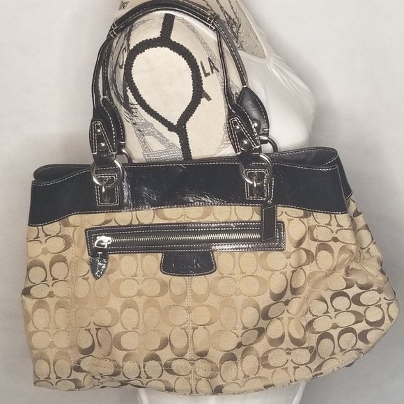 Coach Dark Brown "Penelope" Signature Bag - Picture 2 of 8